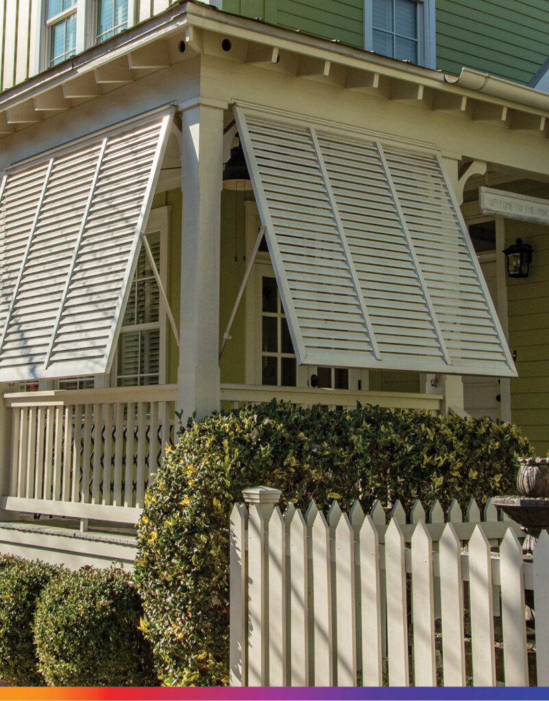 bahama shutters on a porch