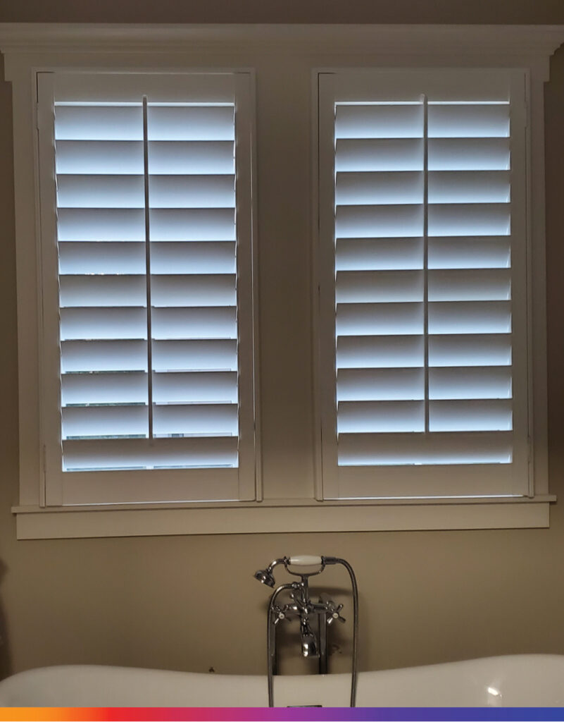 plantation shutters over a tub